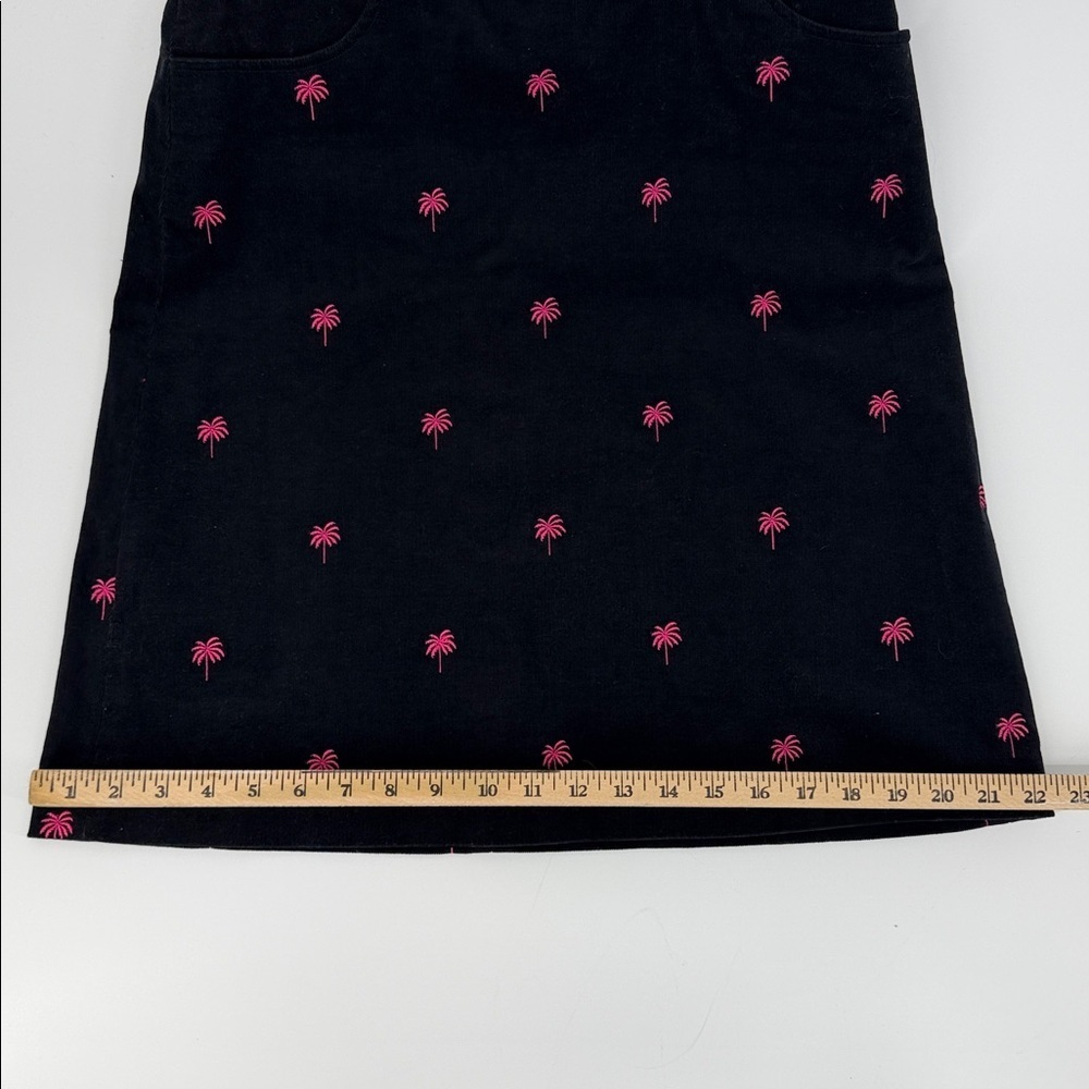 VTG Lilly Pulitzer Women’s Black Velour Pink Palm Short Skirt Sz 9 With Pockets - Picture 6 of 12